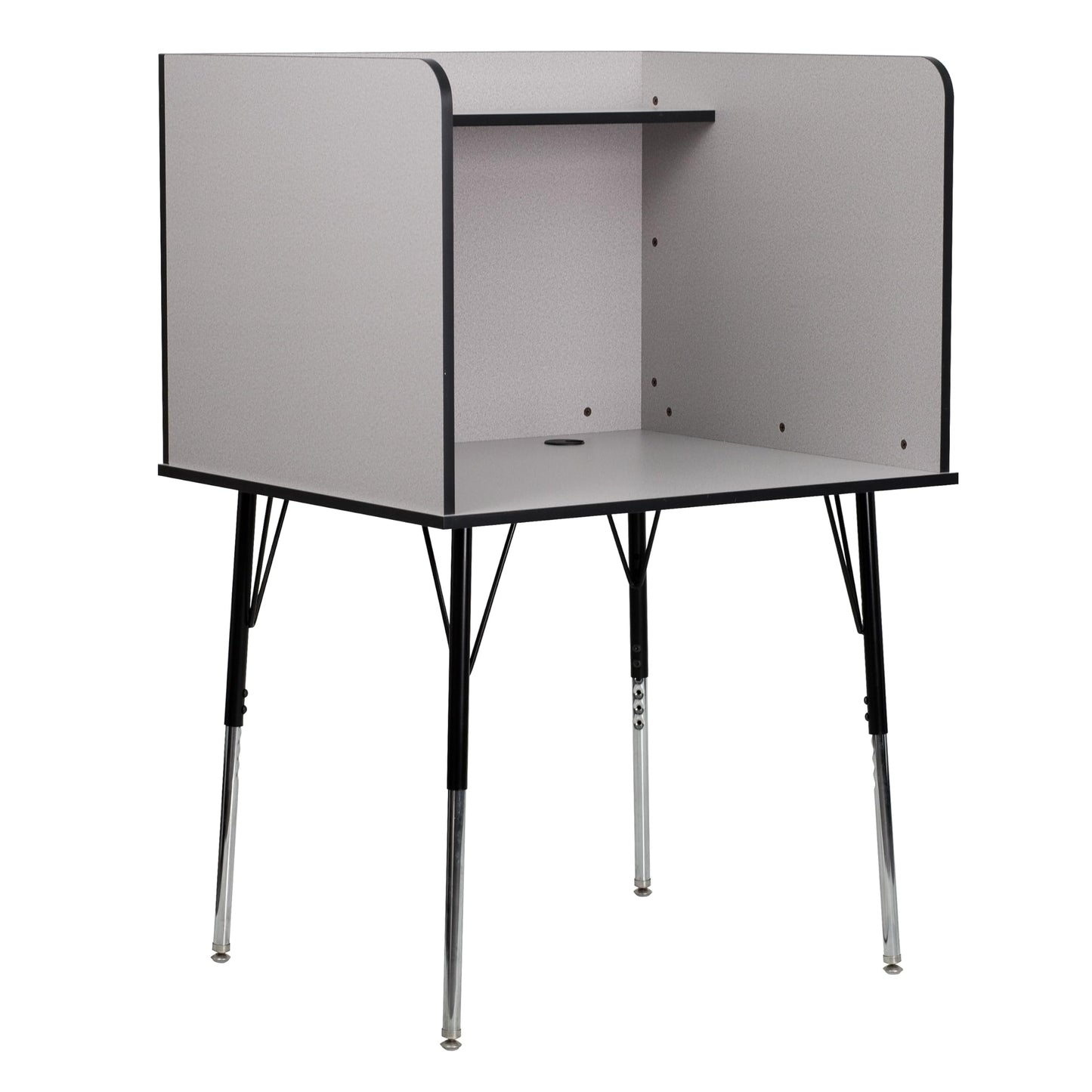Flash Furniture Justin Height-Adjustable Student Study Carrel for Testing Centers/Classrooms, Modular Study Carrel/Private Student Testing Desk, Gray