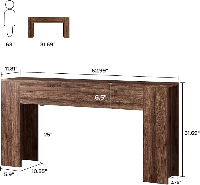 UNIQUITE 63-Inch Long Console Table