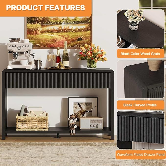 FATORRI Console Table for Entryway, Modern Sofa Table