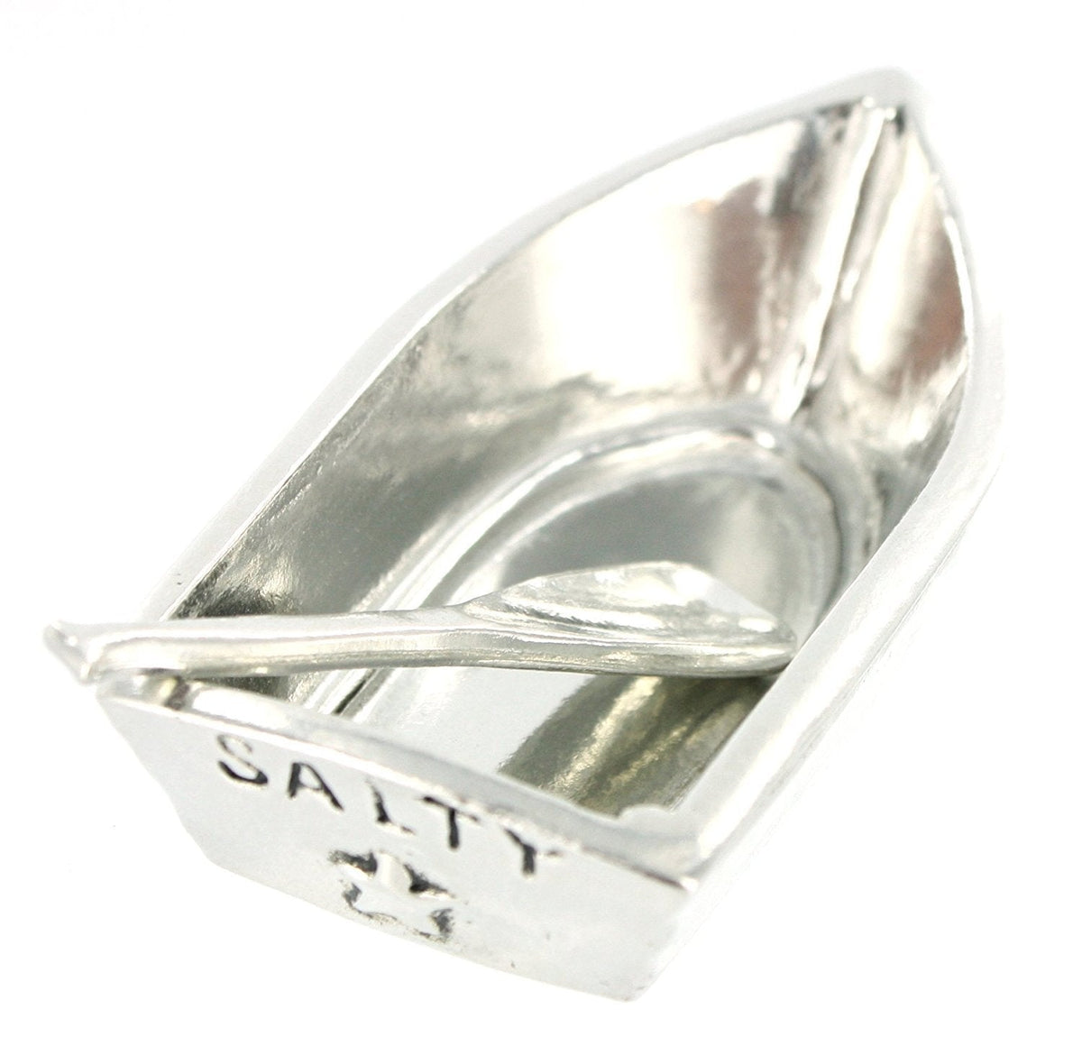 Basic Spirit Boat Salt Cellar with Spoon Handcrafted Pewter Home Lead-Free SD-19