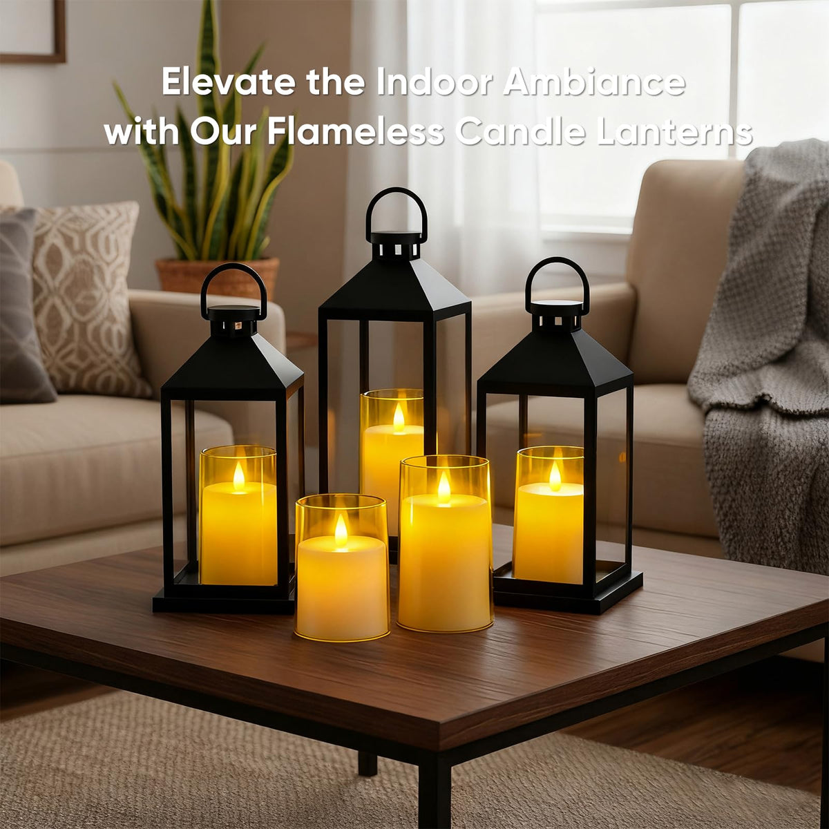 Amagic 3"×5" Gold Flameless Candles with Remote and Timer, Realistic Flickering Battery Operated Acrylic Led Fake Candles for Home Wedding Party Fall Christmas Decor, Set of 2