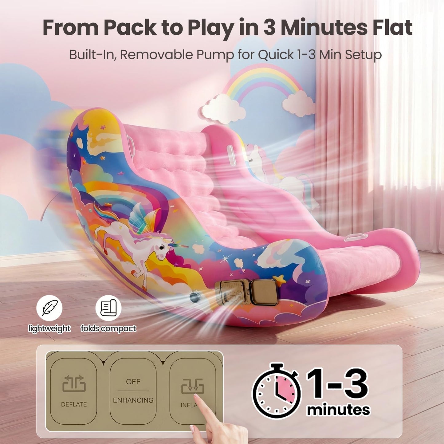Sensory Chair for Kids with Autism – Toddler Rocking Chair for Sensory Seeking, ADHD & Calming – Autism Sensory Products for Deep Pressure Therapy in Sensory Room, Birthday Gifts for Boys Girls