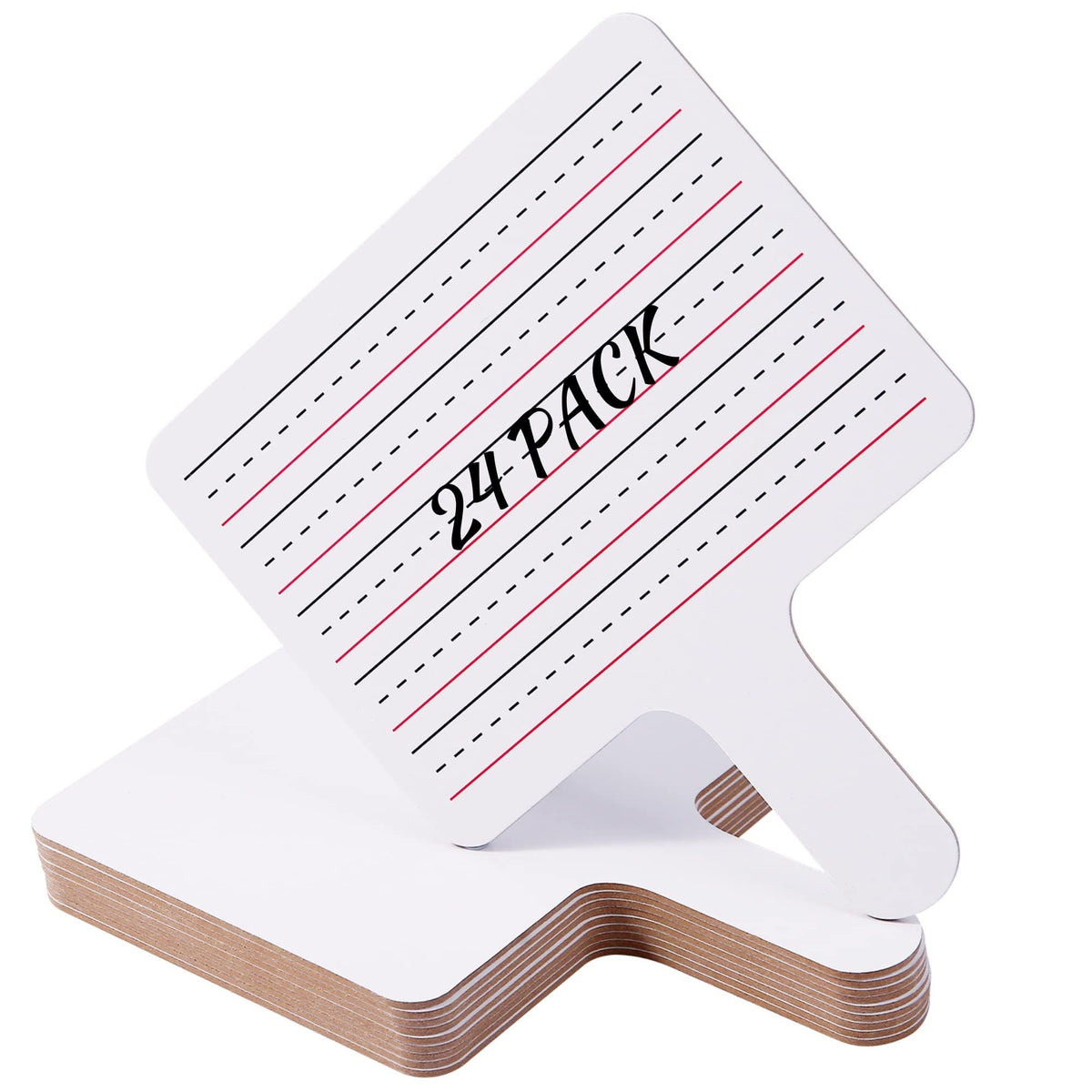 Epic Creations Dry Erase Paddles - 24 Pack 8.11 x 6.14 Inches - Double Sided Handheld Whiteboard - Dry Erase Signs - Hand Held White Board - Auction Paddles - White Board Paddles,Hand Dry Erase Board