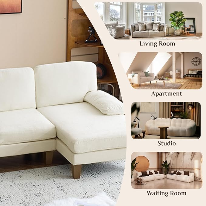 Karl home 111" Sectional Sofa U-Shaped 4-Seat Couch