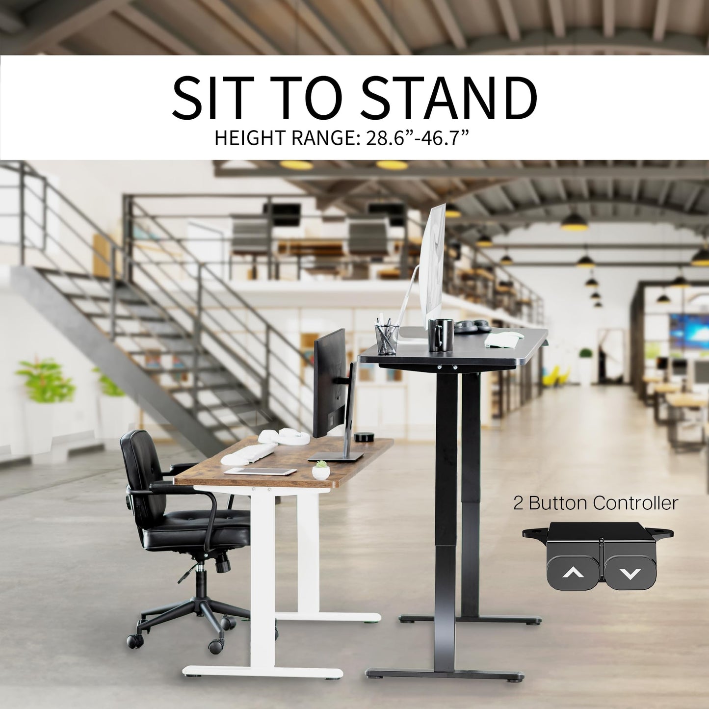 VIVO Electric 71 x 30 inch Stand Up Desk, Height Adjustable, Dark Gray Top Black Frame, Home and Office Furniture Sets, DESK-KIT-0B7G
