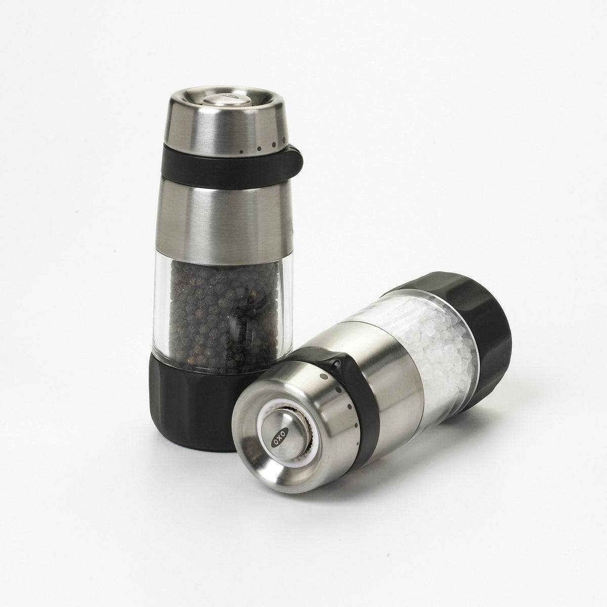 OXO Salt and Pepper Grinder Set, Stainless Steel