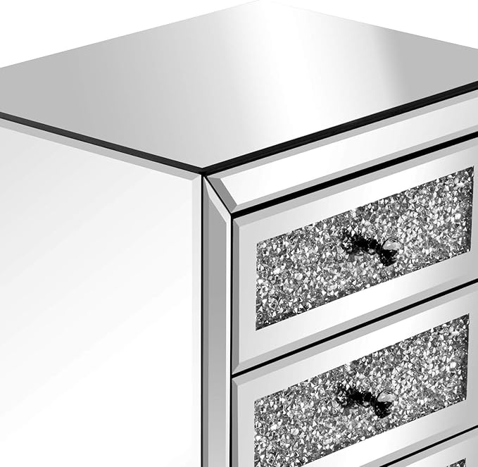 VINGLI Mirrored Nightstand