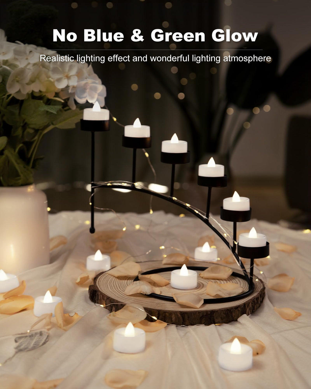 BEICHI 12-Pack Timer Tea Lights Candles Battery Operated, LED Tea Light with Timer, Built-in 6 Hours Flameless Votive Candle, Flickering Votive Tealights- Pure White Light