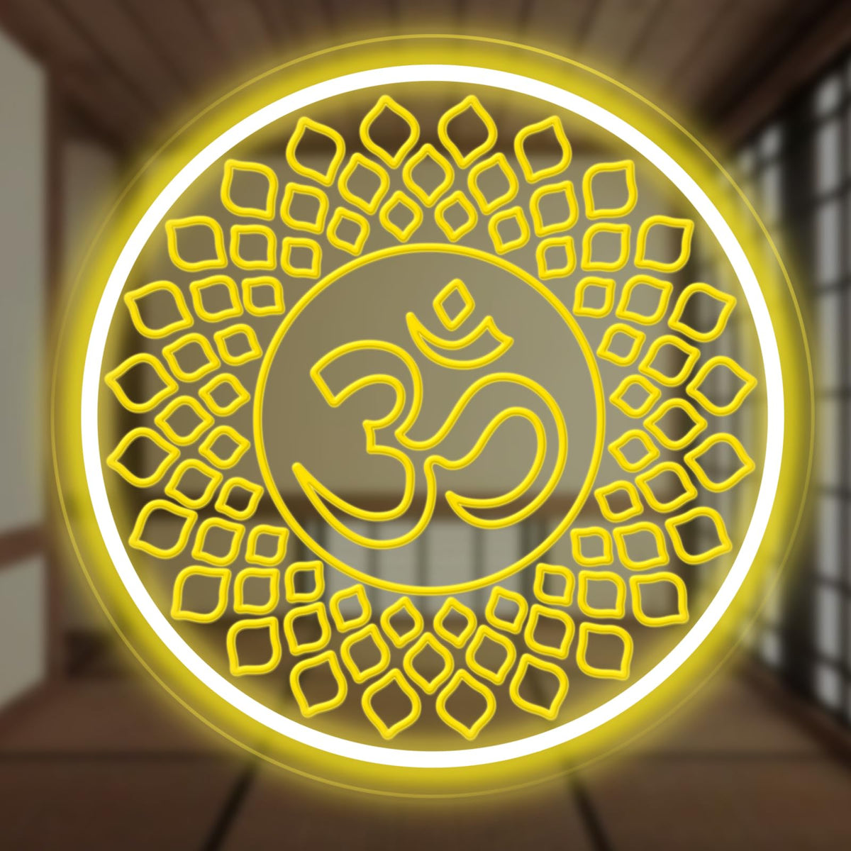 Om Buddha neon sign, Meditation light decor, Yoga wall decor, Mandala wall art, Home gym decor, Buddha symbol gifts, Yoga gifts, Meditation gift Zen Art Yoga Studio Pilates Studio Art Meditation-Yellow
