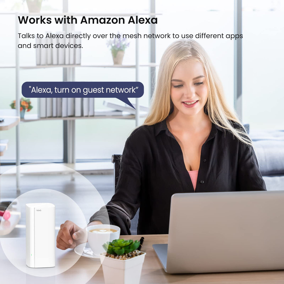 Tenda AX3000 Mesh WiFi 6 System Nova MX12-5000 sq.ft WiFi Coverage - Dual-Band Mesh Network for 160+ Devices - 3 Gigabit Ports per Unit Support Auto-backhaul- 2-Pack