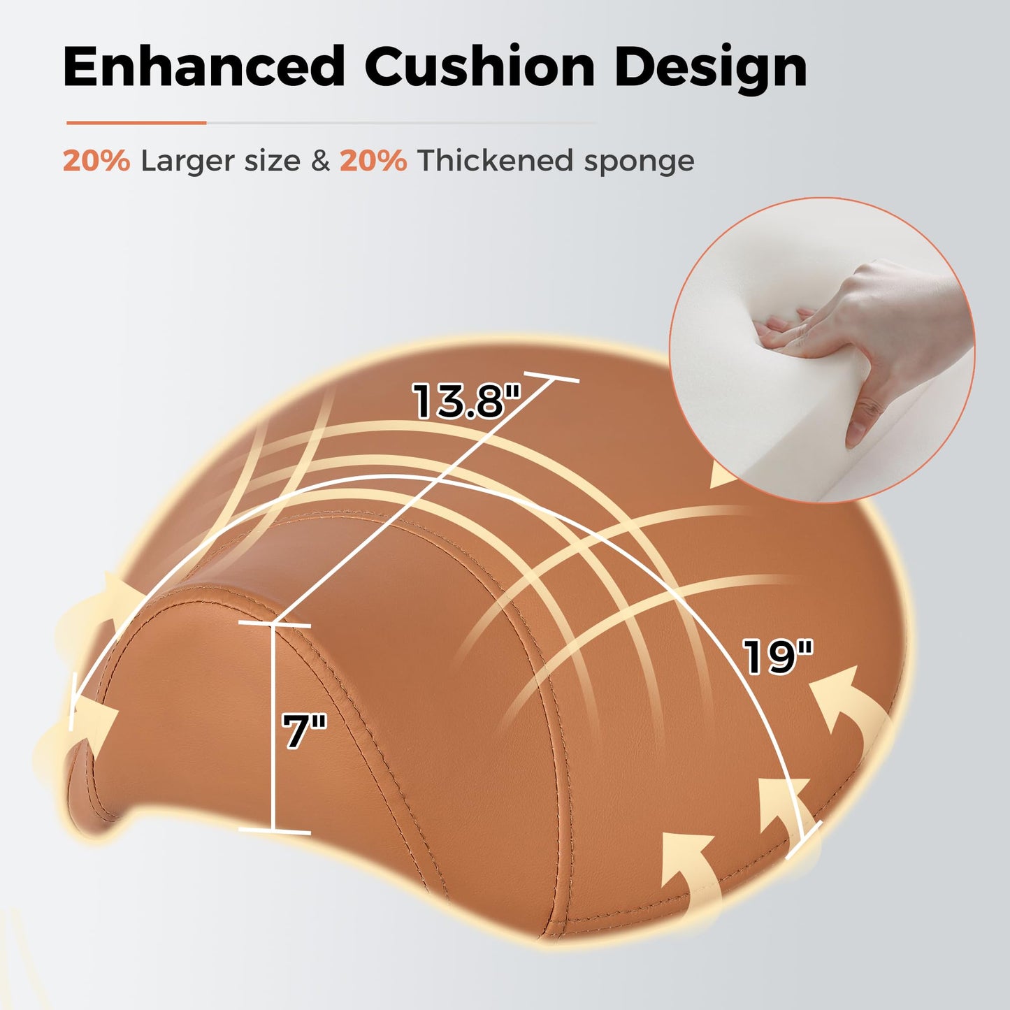 BEWISHOME Saddle Stool with Wheels, Ergonomic Contoured Seat, Thick Cushioned PU Leather Swivel Saddle Chair with Adjustable Height for All-Day Comfort, for Salon, Clinic, Studio and OfficeBMD01Z