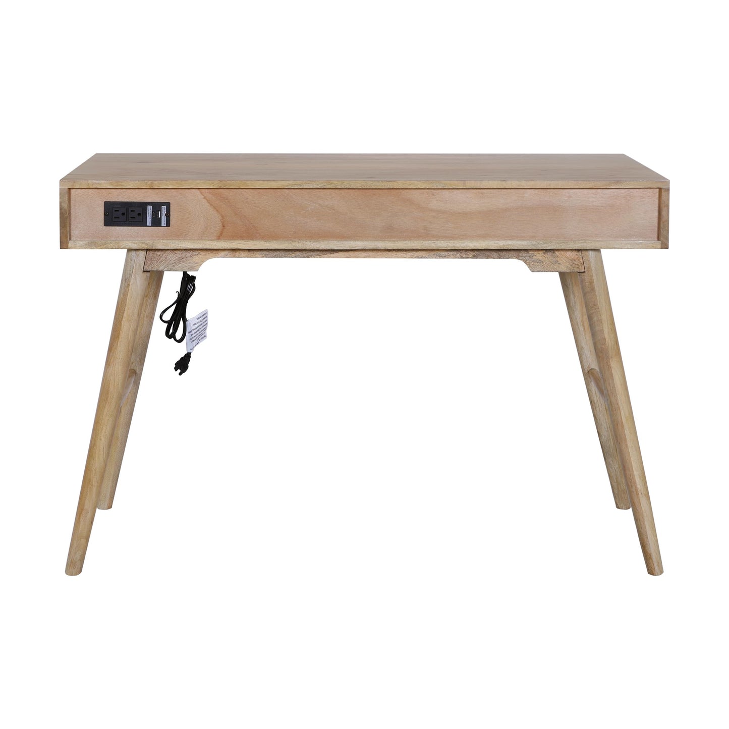 Casartis Living Mid-Century Modern Linen 2-Drawer Desk (Wheatfield)