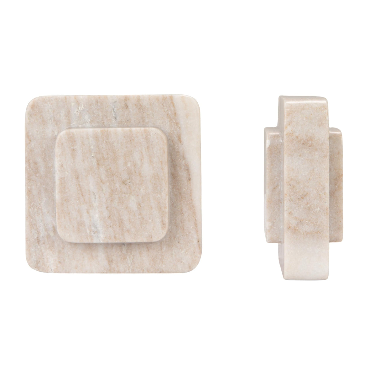 Bloomingville Heavy Duty Marble Bookends, Beige, Set of 2