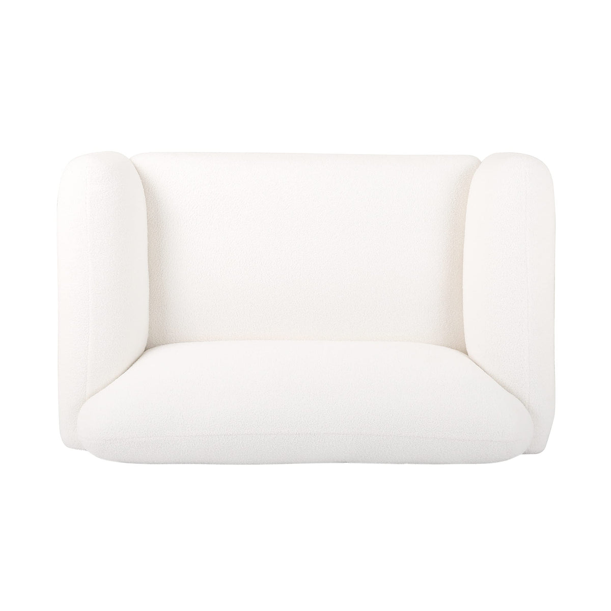 Christopher Knight Home 50" Bouclé Fabric Loveseat Sofa, Modern Upholstered Accent Chair with Armrest & Solid Wood Legs, Deep Seat Oversized Comfy Couch Reading Chair for Living Room Apartment, White