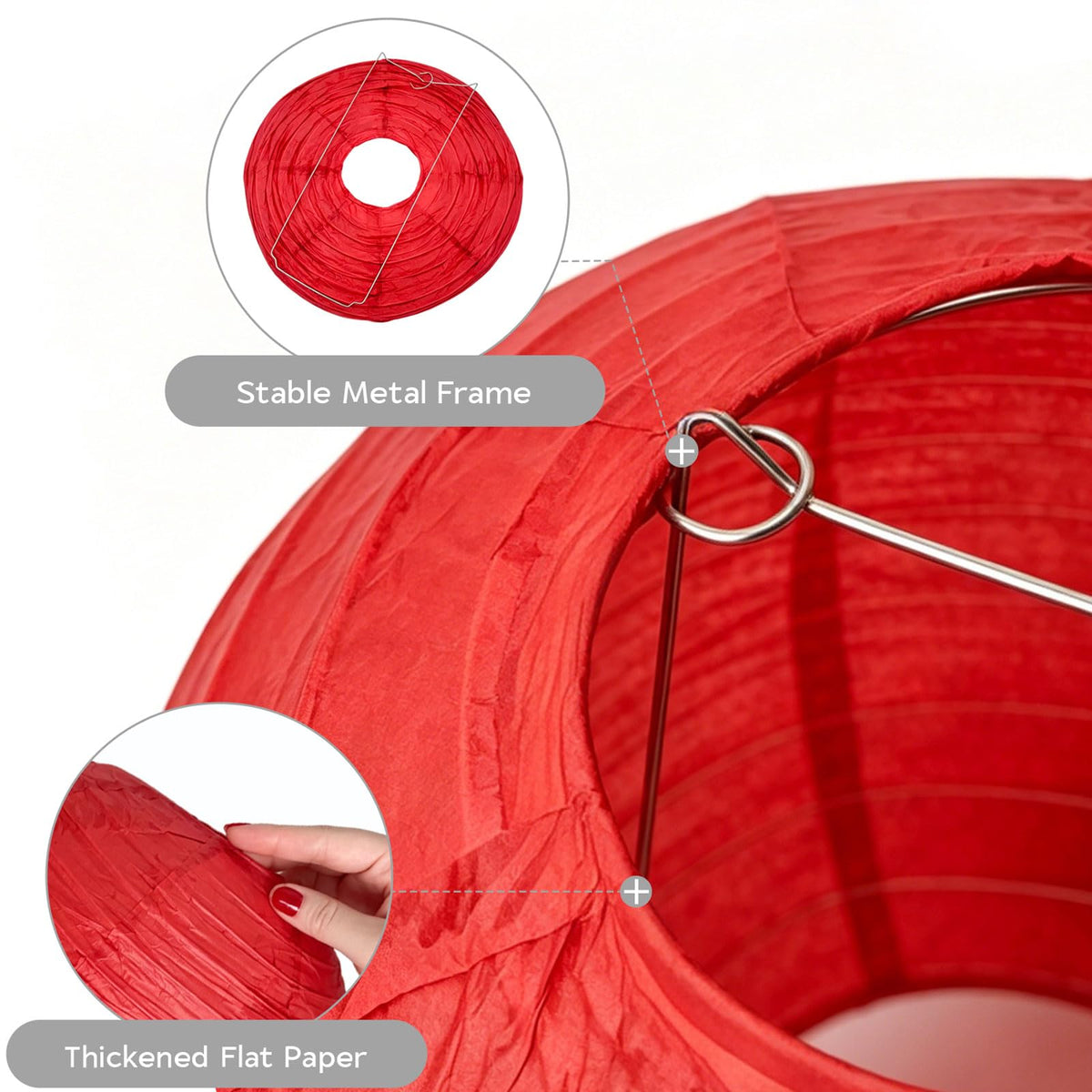 AimtoHome Paper Lanterns Set (10 Pcs)- 8/10 Inch Royal Blue, Red, White, Gold & Silver Round Hanging Paper Lanterns for Wedding, Birthday, Patriotic Holiday, Party Decor, Baby Showers & Home Accents