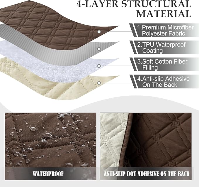 Genina Sofa Armrest Cover, Anti-Slip Armchair Slipcovers