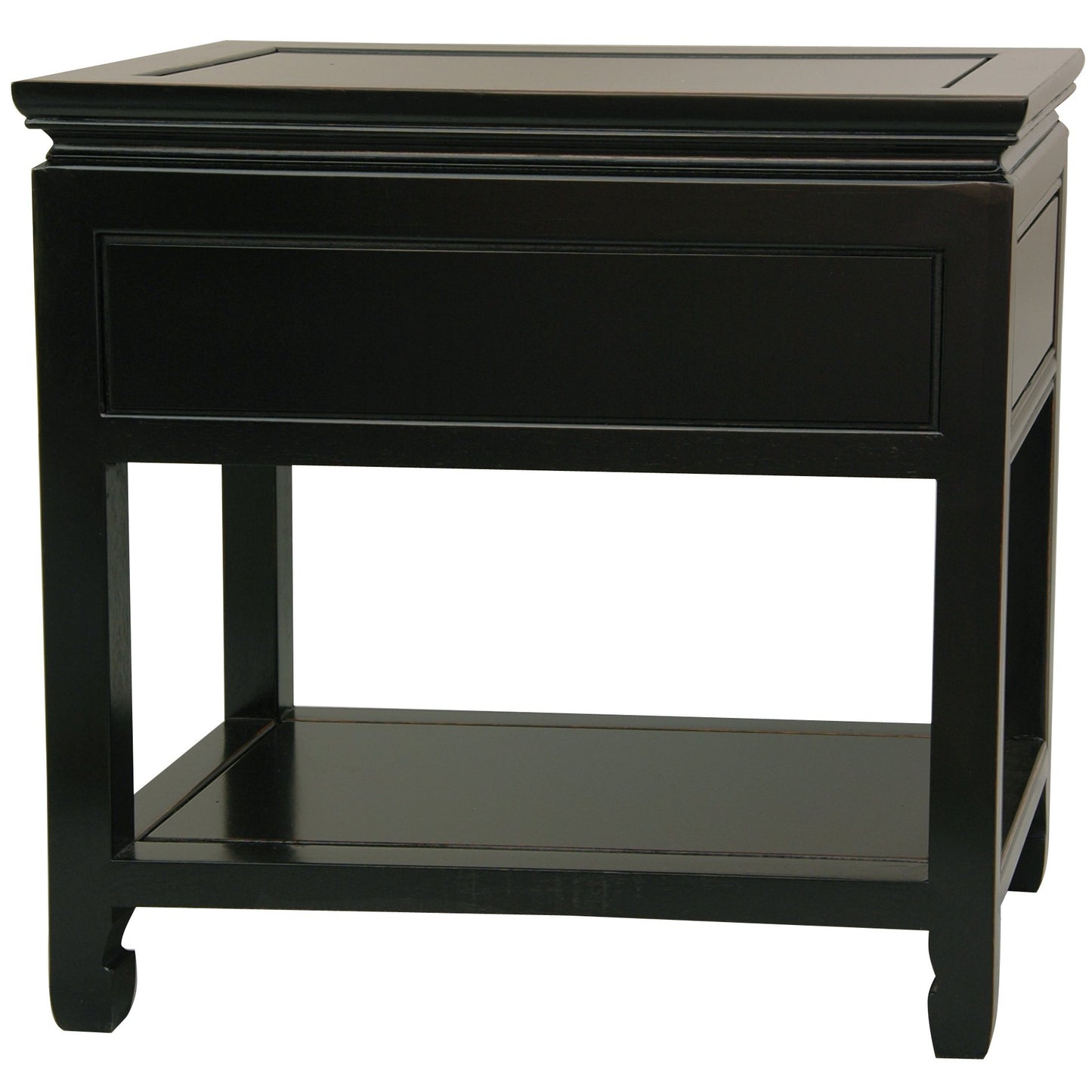 Red Lantern Elegant End Table - Antique Black
