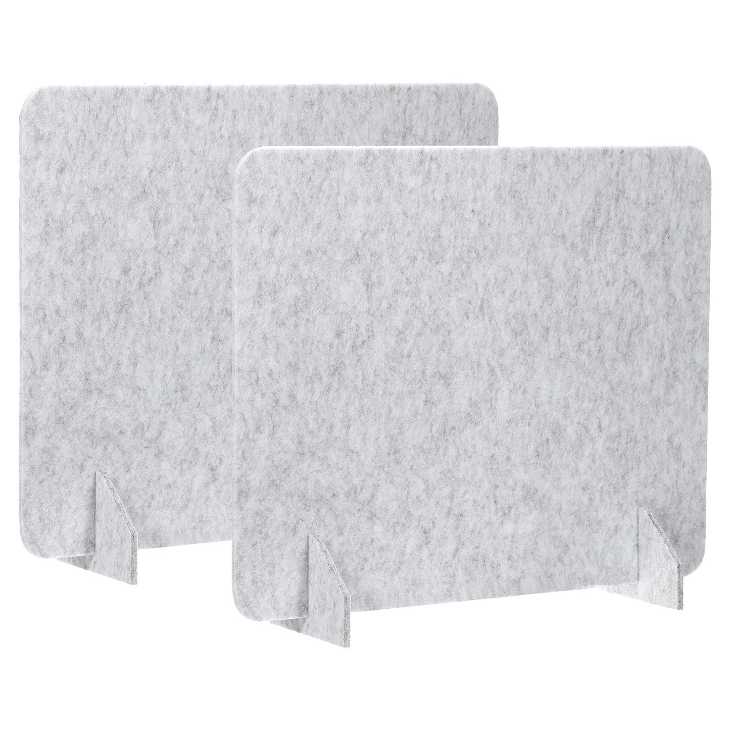 PATIKIL Desk Divider, 2 Set 24 x 24 Inch Acoustic Freestanding Desk Divider Desk Privacy Panel with 4 Pcs Support Feet for Library Office Workstation, Light Grey