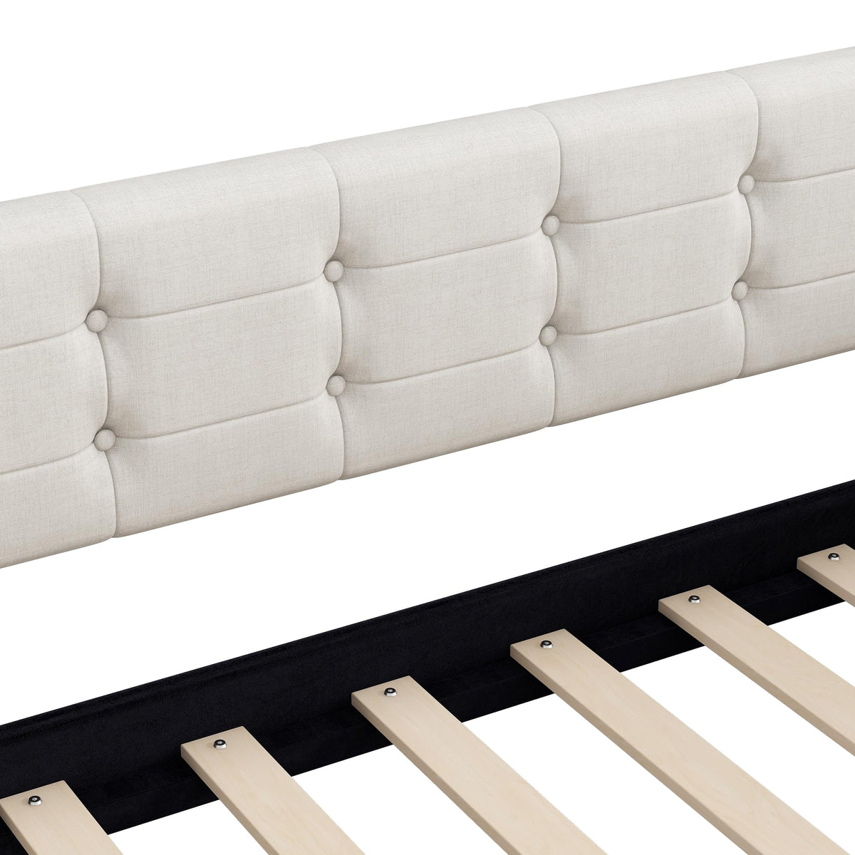 Merax 85" Queen Size Linen Upholstered Daybed with 4 Support Legs,Beige
