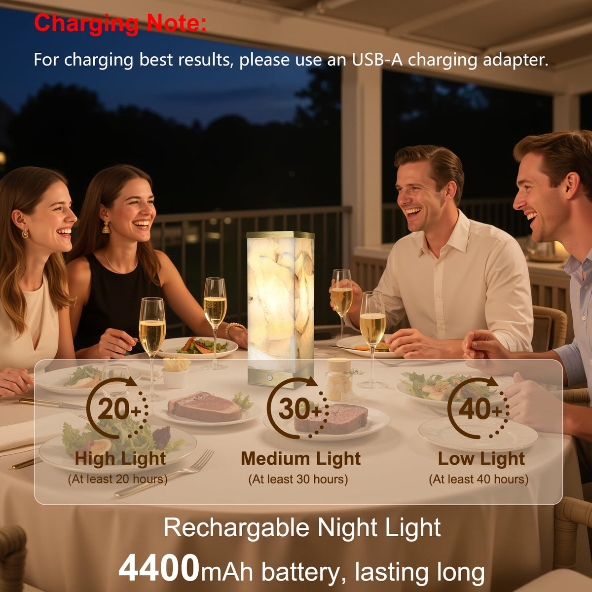Scenekoy Alabaster Rechargeable Table Lamp for Living Room Bedroom Nightstand, Portable Battery Operated LED Bedside Lamp, Cordless Night Light for Home Office Dorm Desk Decor (Bulb Included)