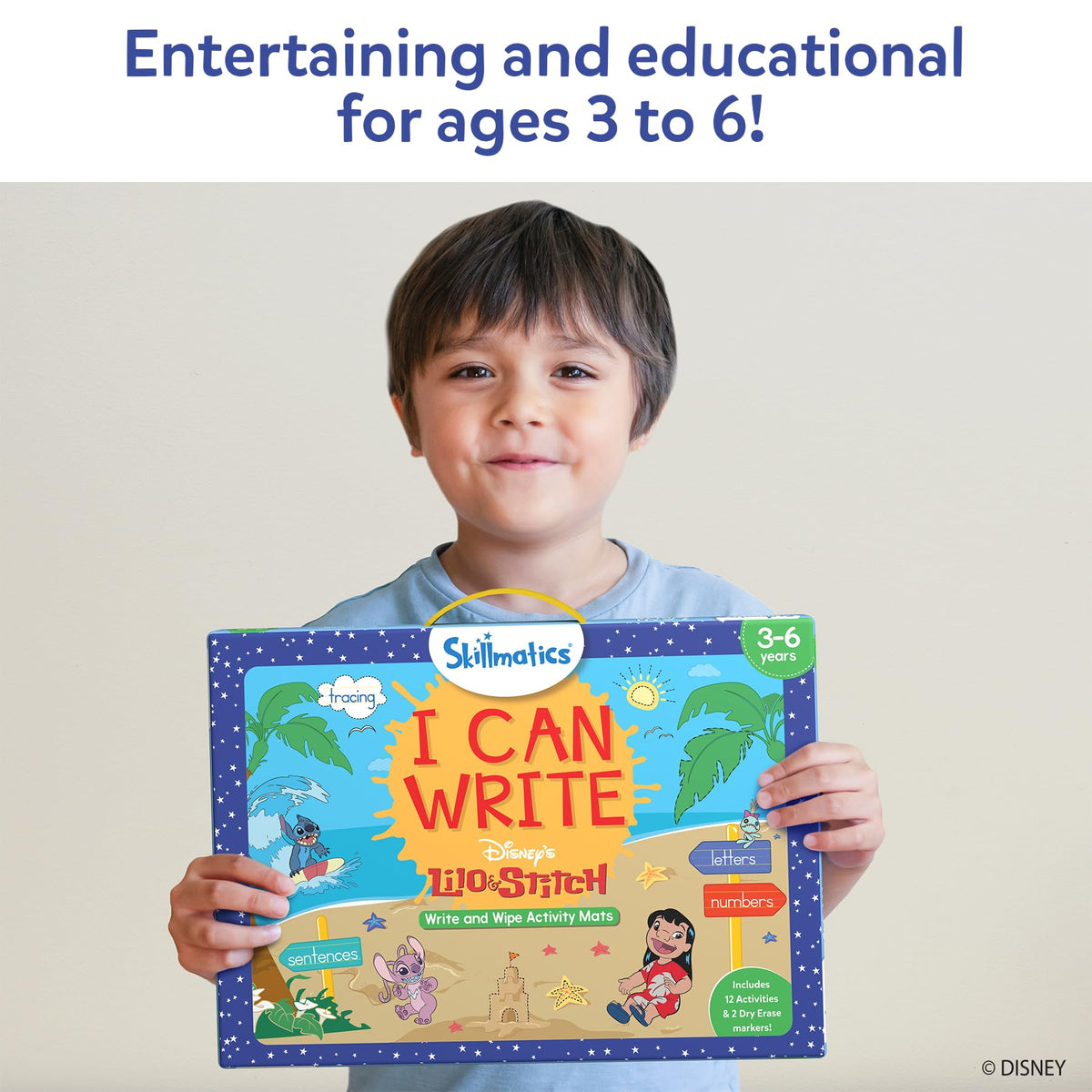 Skillmatics I Can Write Disney's Lilo & Stitch - Reusable Preschool Learning Activities, Educational Toy and Game, Back to School Supplies, Gifts for Students, Kids, Toddlers Ages 3, 4, 5, 6