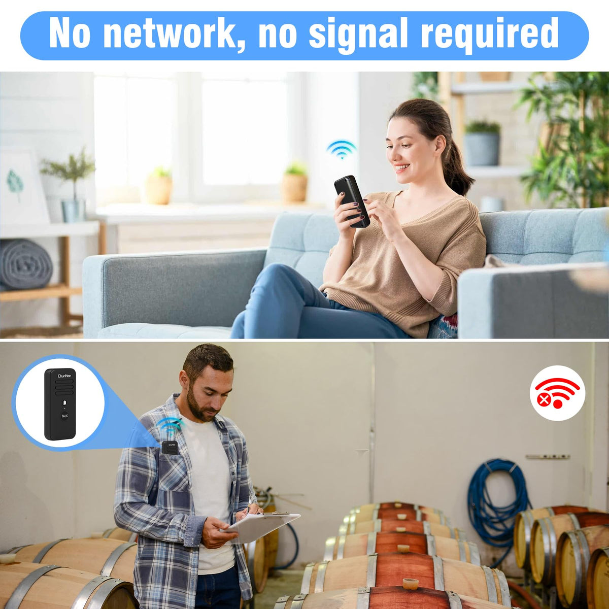 ChunHee Intercoms Wireless for Home, Upgraded Long Standby 16 Channels Caregiver Wireless Intercom System for Elderly 1640ft Portable Intercom Two Way Room to Room Communication Intercom for Home Use