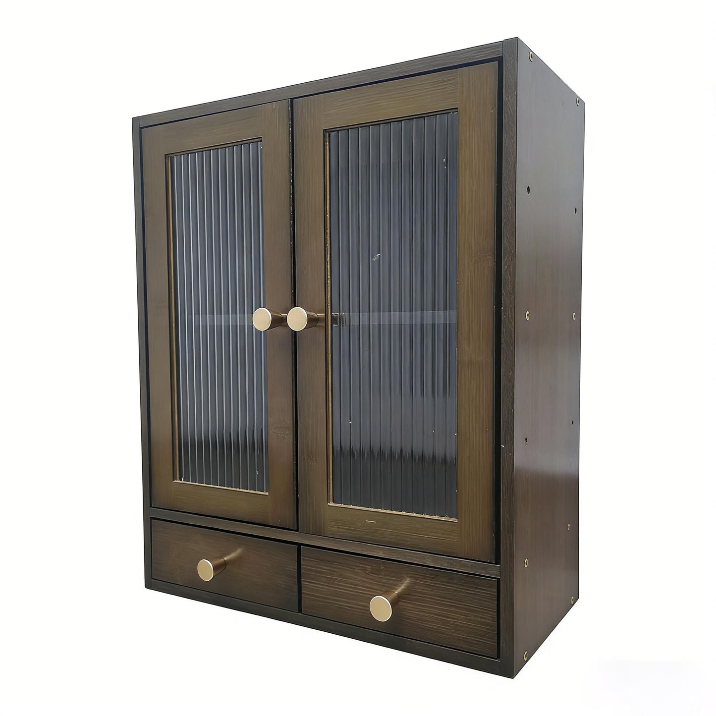 RZGZKLSH with Magnetic Door Countertop Cabinet，Storage Cabinet, Sideboard，Nanzhu Organizer for Kitchen Living Room Bedroom Bathroom Office with a drawer14.6x6.7x18.1(Brown