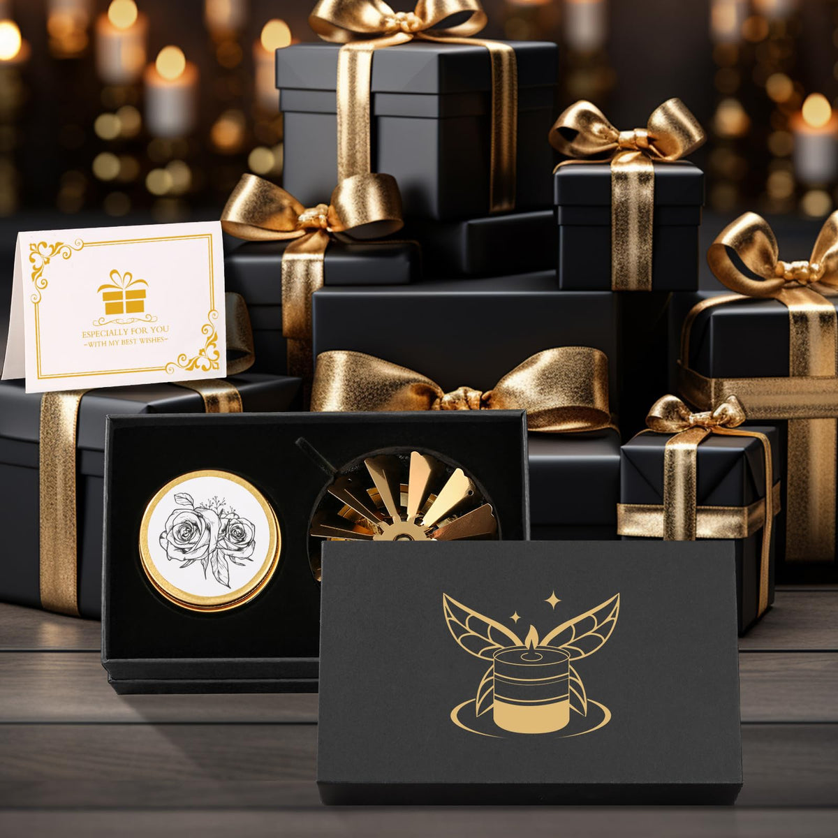 Rotatable Rose Scented Candle Gifts, Butterfly Gifts for Women Mom Wife Anniversary Valentine's Day Christmas, Unique Birthday Gift for Sister Girlfriend with Gift Box