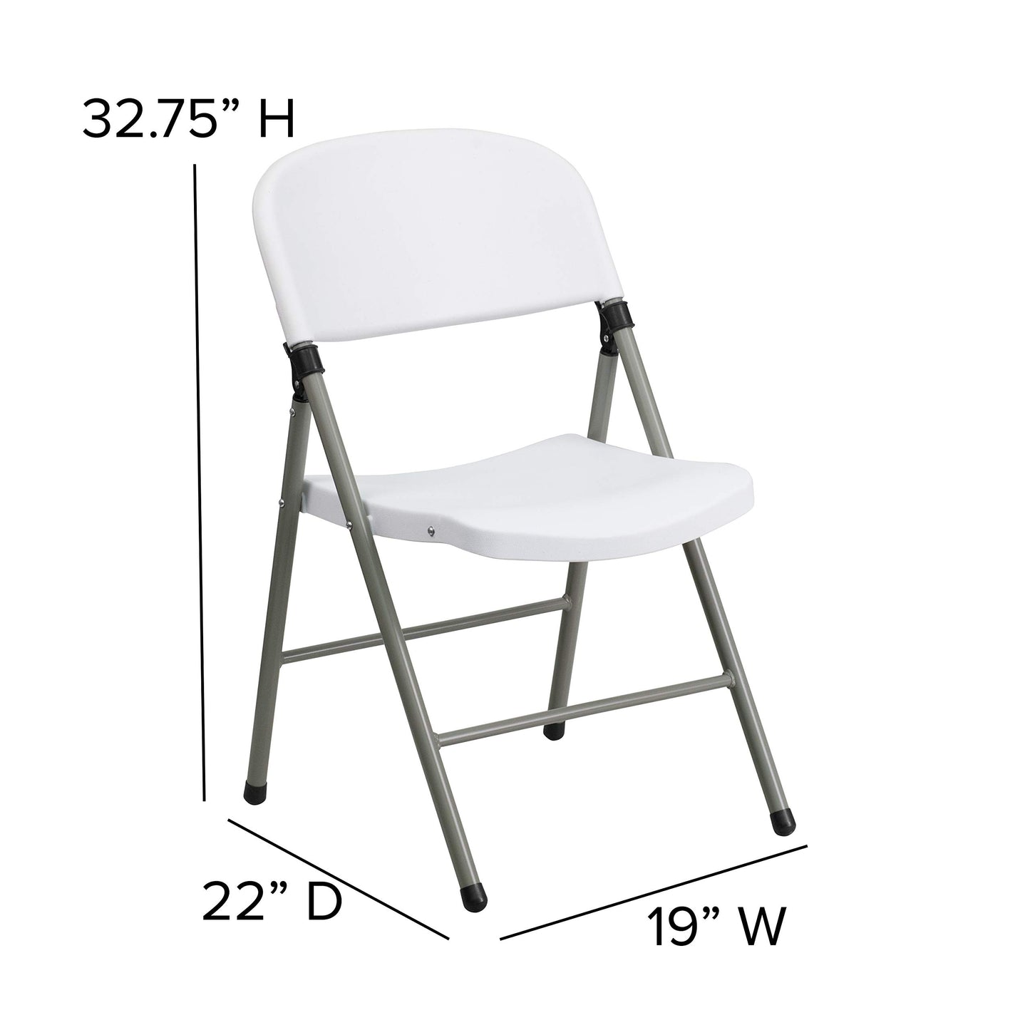 Flash Furniture Hercules Series Plastic Folding Event Chairs with Textured Seats, Lightweight Plastic Folding Chairs, Set of 6, White