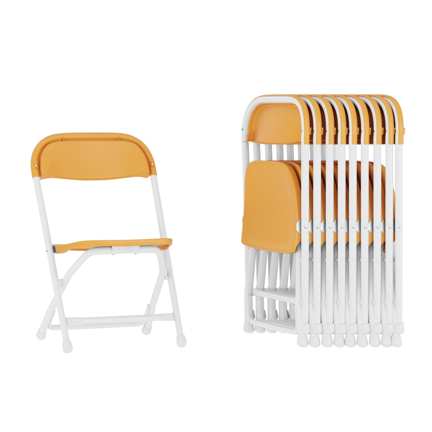 Flash Furniture Timmy 10 Pk. Kids Yellow Plastic Folding Chair