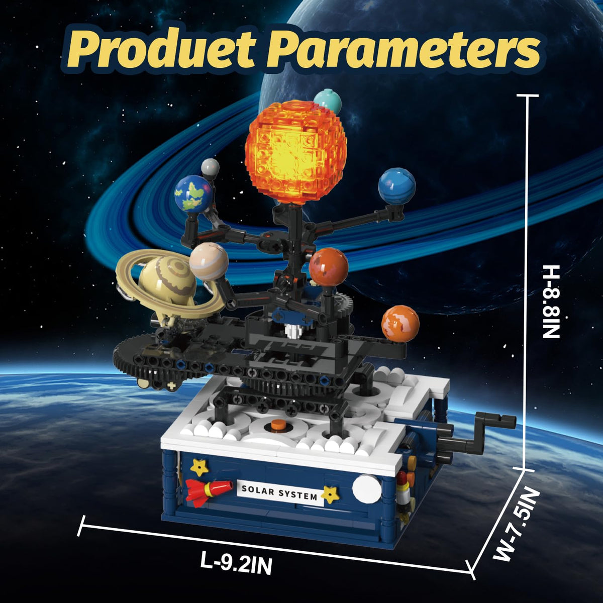 Solar System Building Sets，Compatible with Lego Space, Rotatable Planet Toys for Boys Age 8-12 with 9 Planets & Rocket Sets,Solar System for Kids,Gifts for Boys & Girls Age 8-14 Years Old，775 PCS