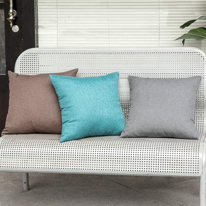 MIULEE Pack of 2 Decorative Outdoor Solid Waterproof Throw Pillow Covers Faux