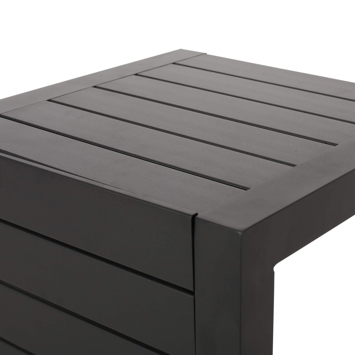 Christopher Knight Home Jesse Coral Outdoor Modern Aluminum C-Shaped End Table, Matte Black