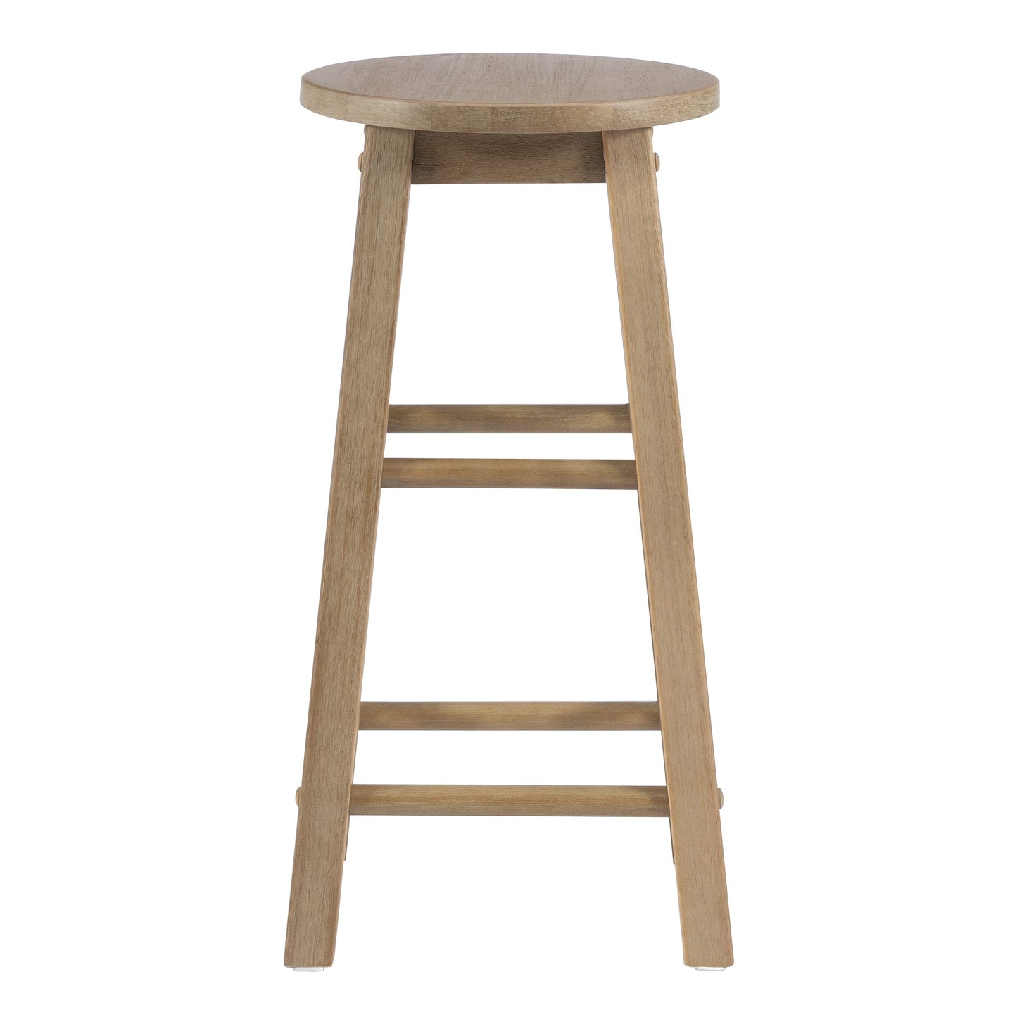 Linon Zeke Grey Wash 24" Counter Stool with Round Seat
