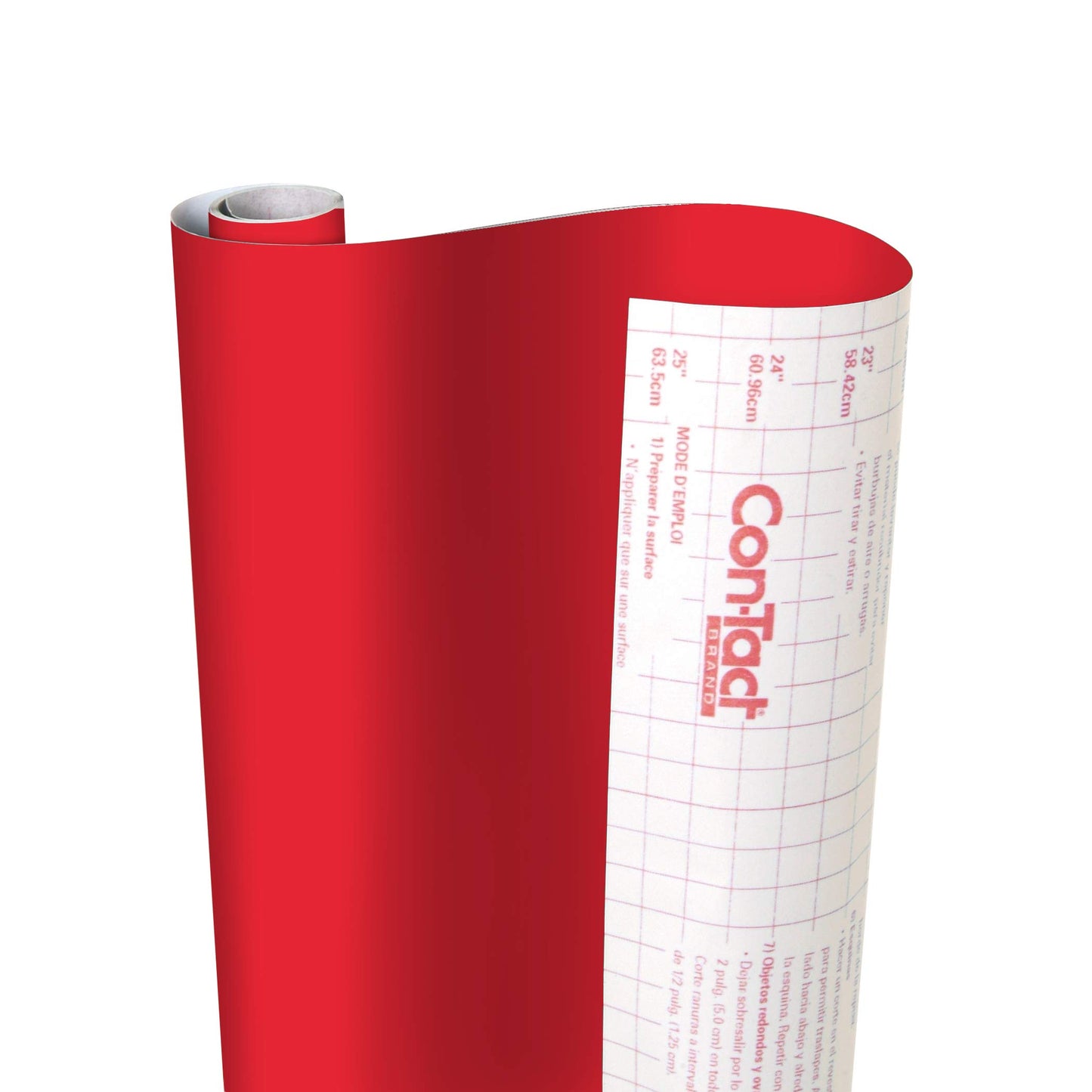 Con-Tact Brand Creative Covering, Self-Adhesive Shelf Liner, Multi-Purpose Vinyl Roll, Easy to Use and Apply, 18'' x 16', Fire Engine Red