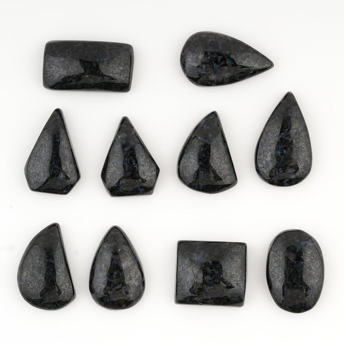 ColouredRocks (10pcs) Gabroo Jasper Crystals, Cabochons, Flat Back Stones, Polished Gemstones, Jewelry Making Supply, DIY, Crafts, Decor, Gift, Wholesale Bulk (100 carats) (15-20mm)