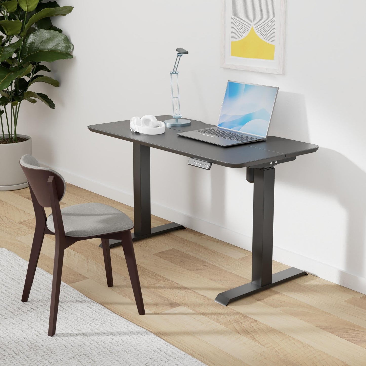Vari Essential Electric Standing Desk for Home Office – 48x24 - White (Black)