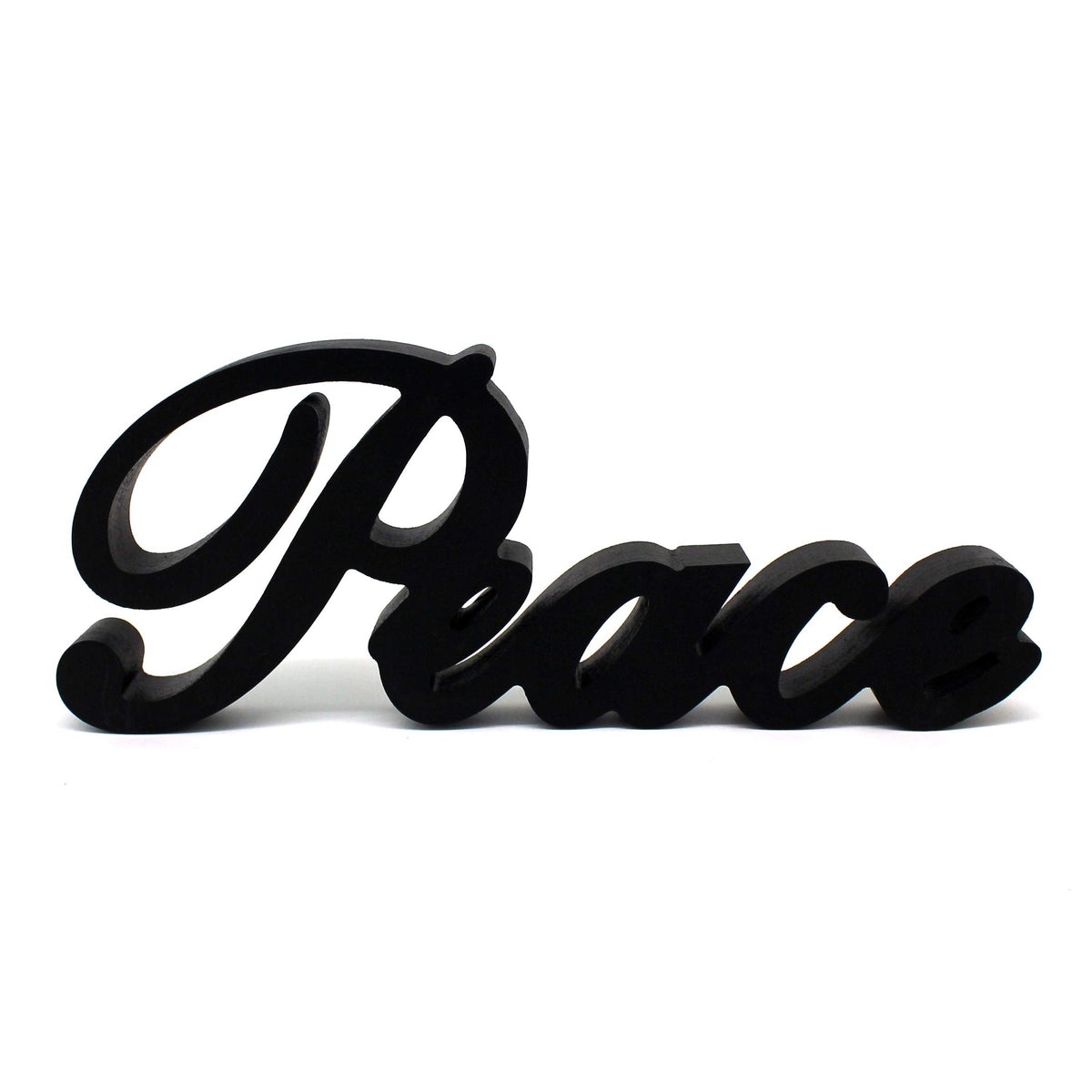 CVHOMEDECO. Matt Black Wooden Words Sign Free Standing Peace Desk/Table/Shelf/Home Wall/Office Decoration Art, 11 x 4-1/4 x 1 Inch