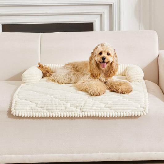 HAOMAIJIA Dog Couch Bed for Large Dogs, Non Slip Pet Couch Covers for Sofa Thick Soft Washable Dog Couch Cover Protector All Seasons Universal Dogs and Cats Bed Mat (Off White, Large)