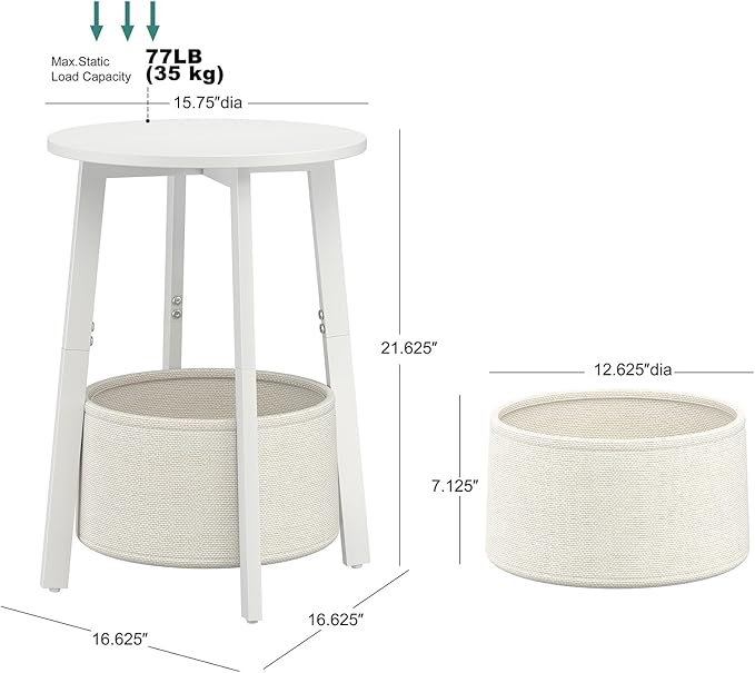 sthmec Small Round Side End Table