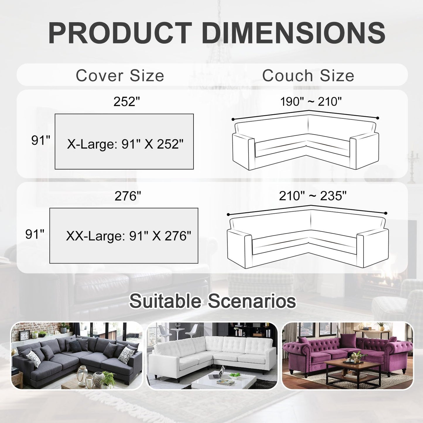 SYJOVIA 1OO% Waterproof Sectional Couch Covers for Dogs L Shaped Corner Sofa Cover Washable Chenille Sofa Slipcovers Blanket Modern Jacquard Pet Furniture Protector (91"x252", Khaki Flower Shadow)