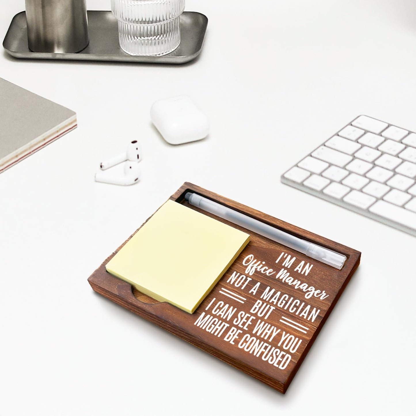 wainvniaw Office Manager Gifts, Office Manager Leader Desk Sticky Self-Stick Note Pad Holders WPP37