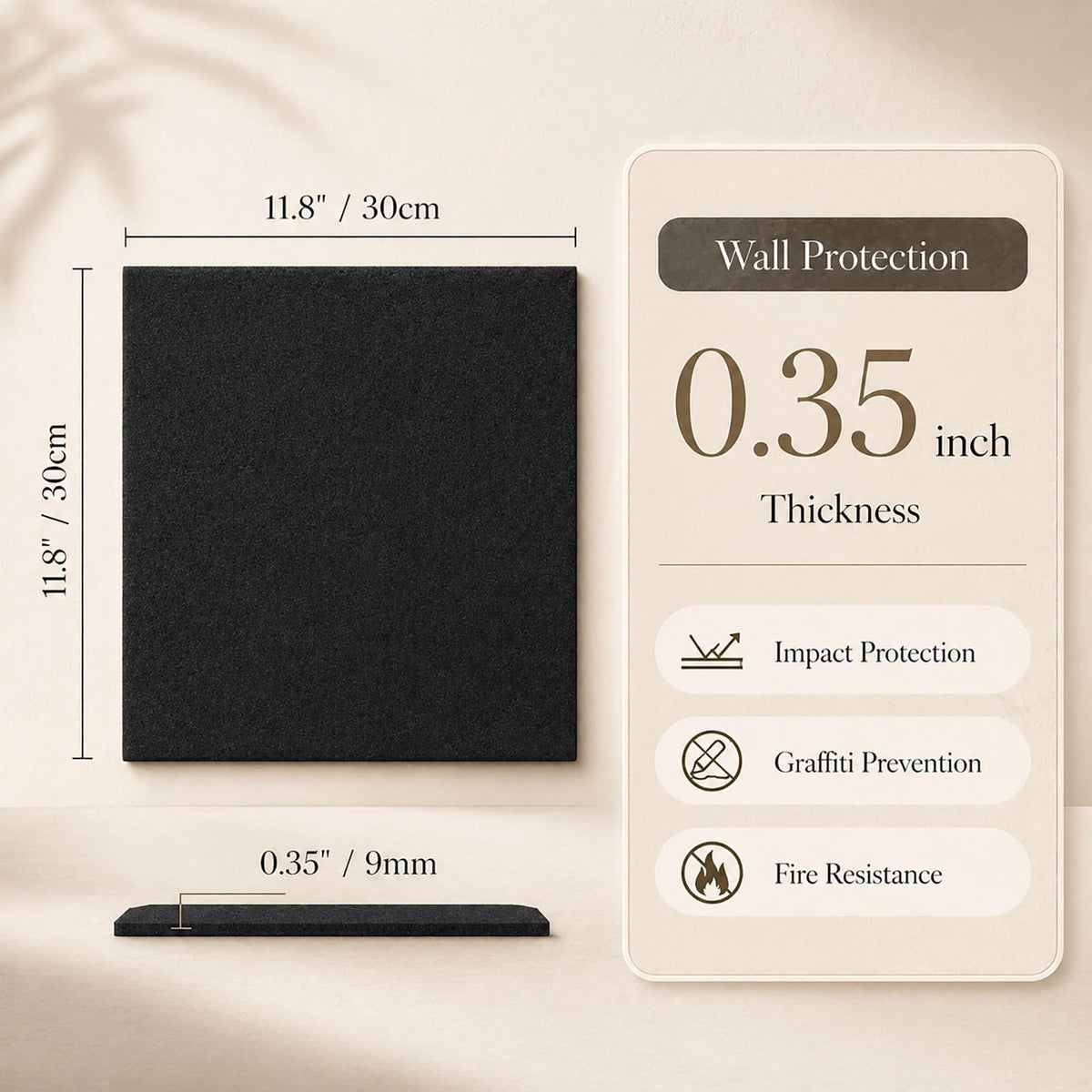 Baysola Felt Bulletin Board Panels 48 x 36 Inch Self Adhesive Wall Tiles Cork Board Alternative for Office Classroom Photos Notes 12 Pack