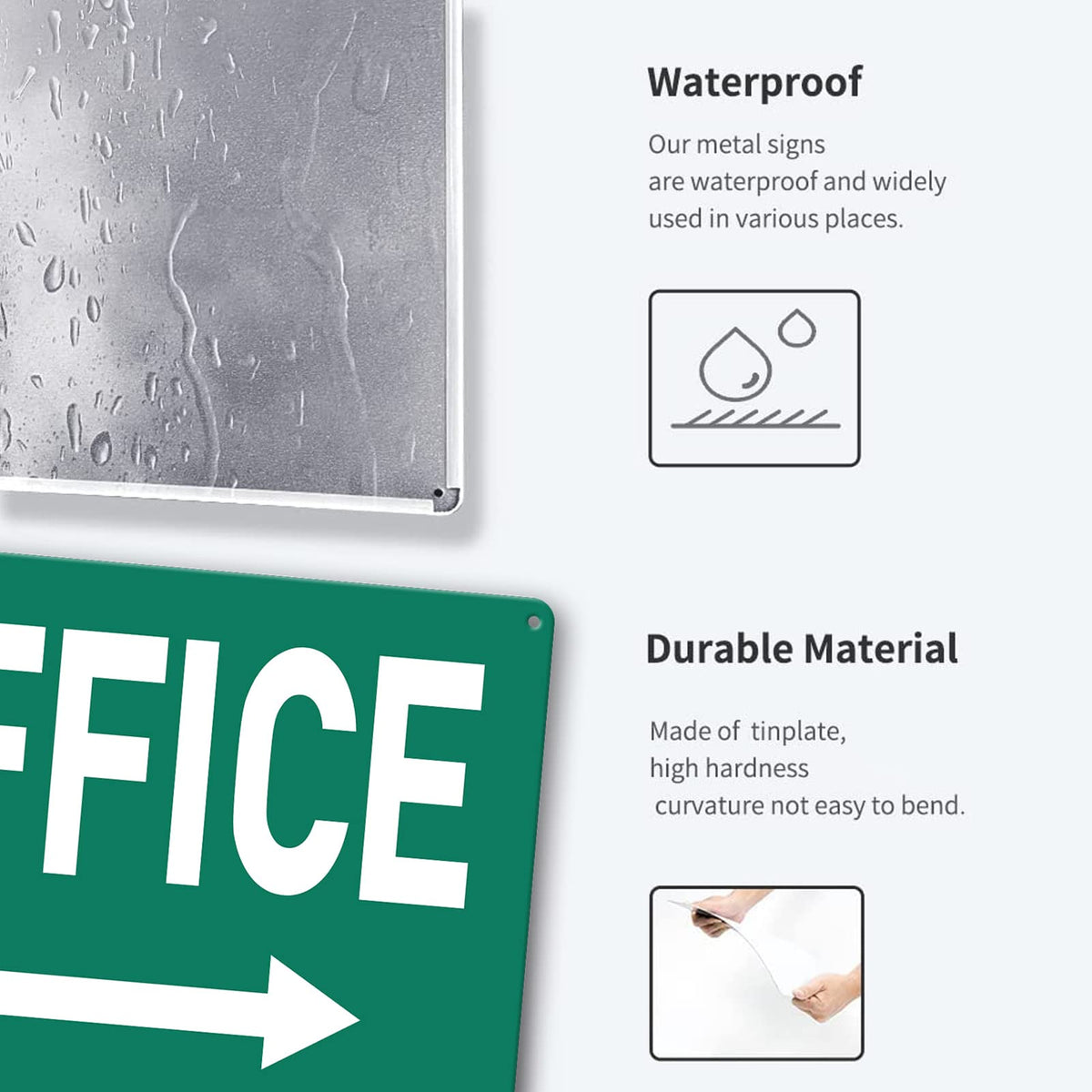 Custom Metal Sign For Doors - Office & Home - 8 x 12 In