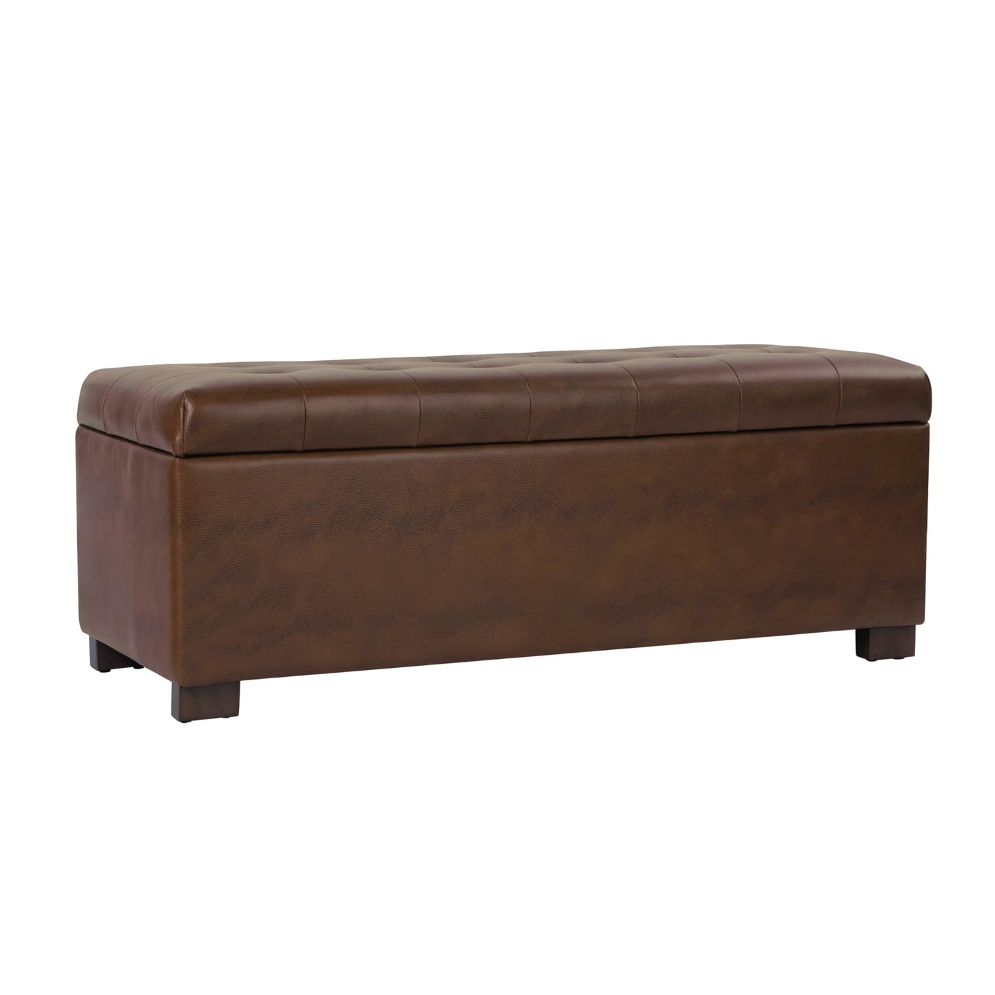 HomePop 46" Tufted Storage Bench - Antique Brown