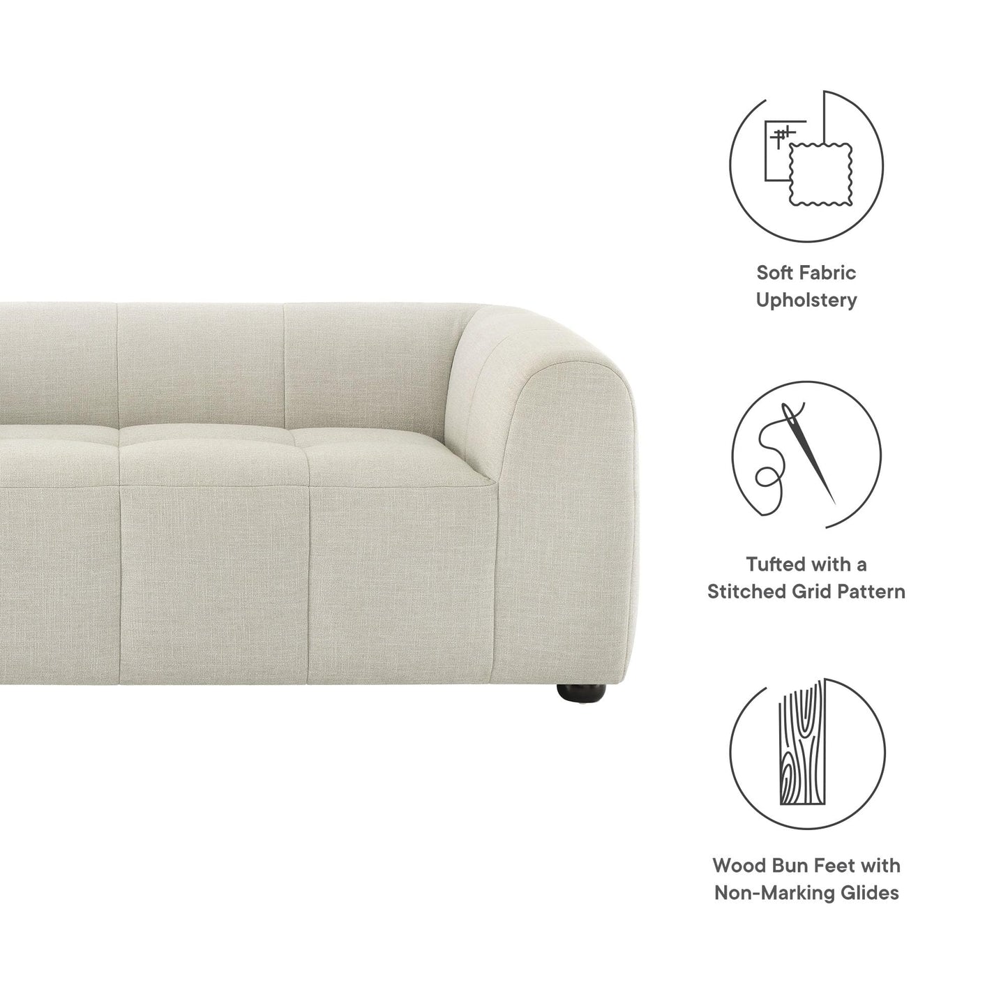 Modway Liana Love Seats, Linen