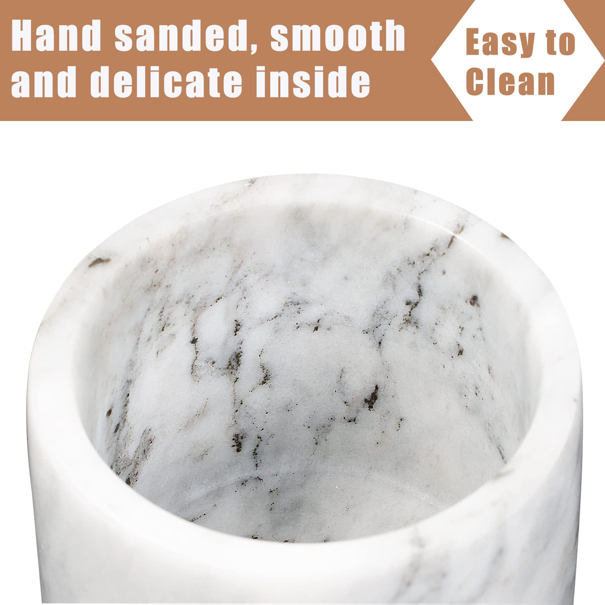 NHKRTE 15 Ounce Marble Salt Shaker with Lid and Spoon, white