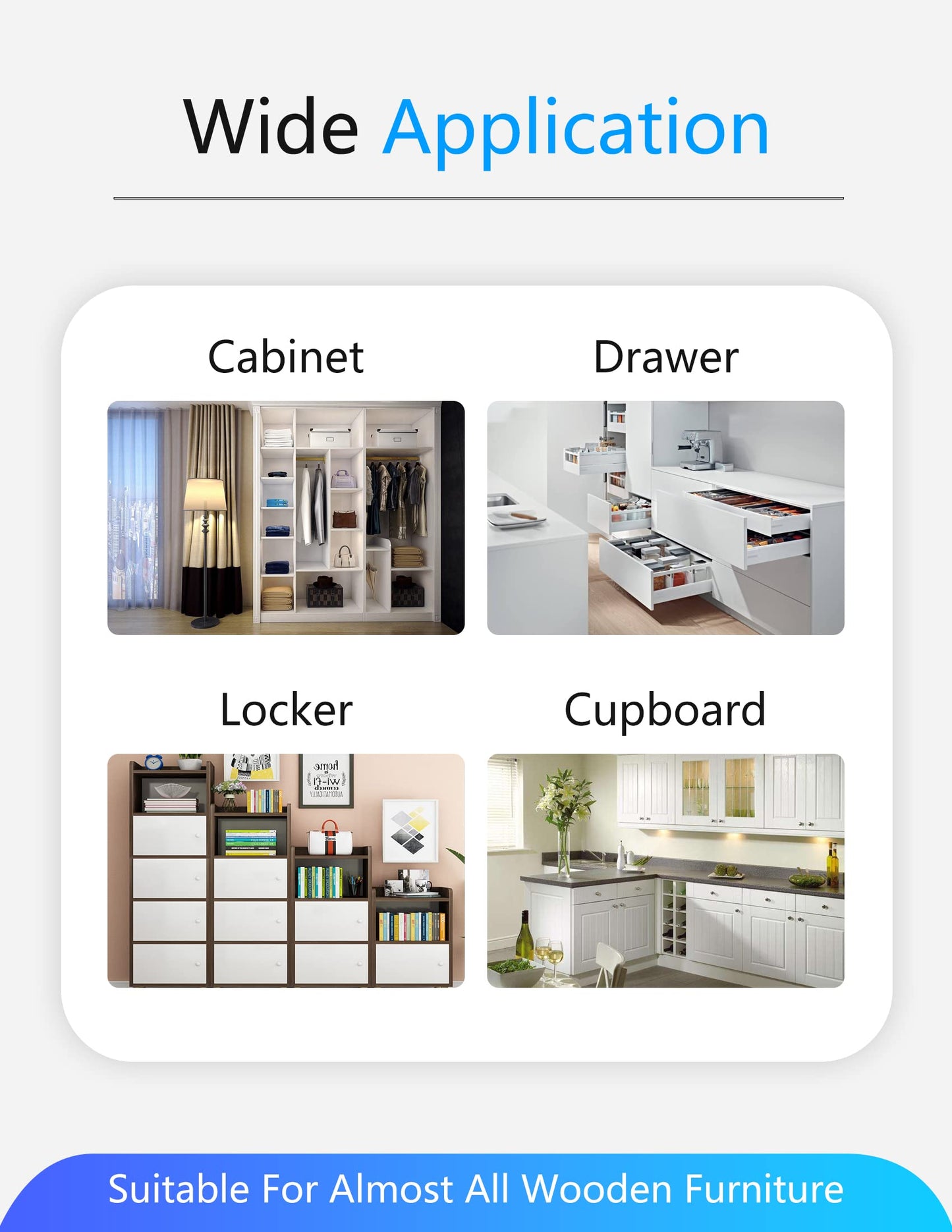SUMNEW Fingerprint Cabinet Lock, Smart Biometric, Fit for Keyless Hidden File Drawer Wardrobe, Child Safety Electric Fingerprint Lock, DIY Wooden Furniture Privacy for Home Office
