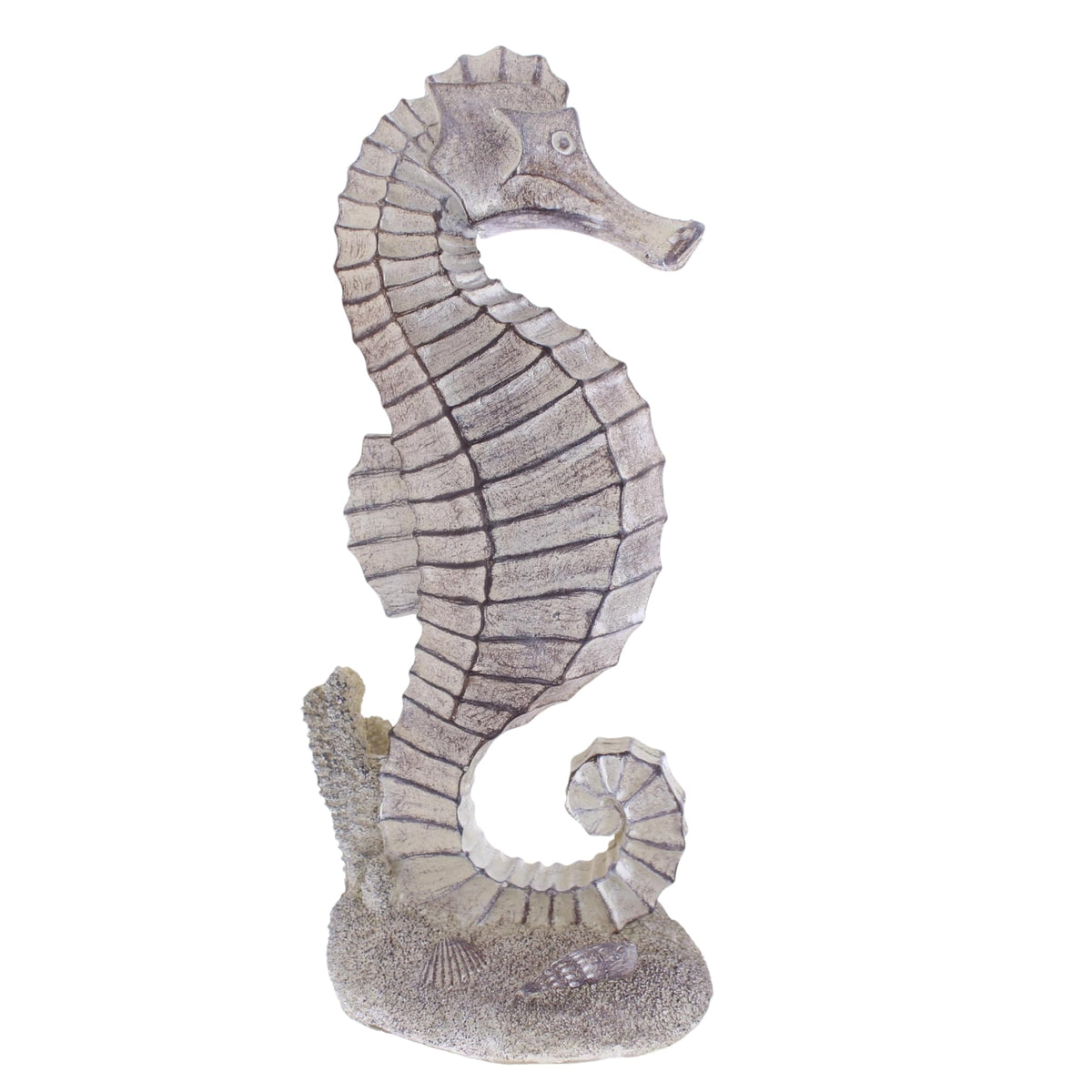 The Bridge Collection Decorative Seahorse Figurine – Coastal Seahorse Statue with Textured Ocean Detail – Nautical Beach House Decor Accent