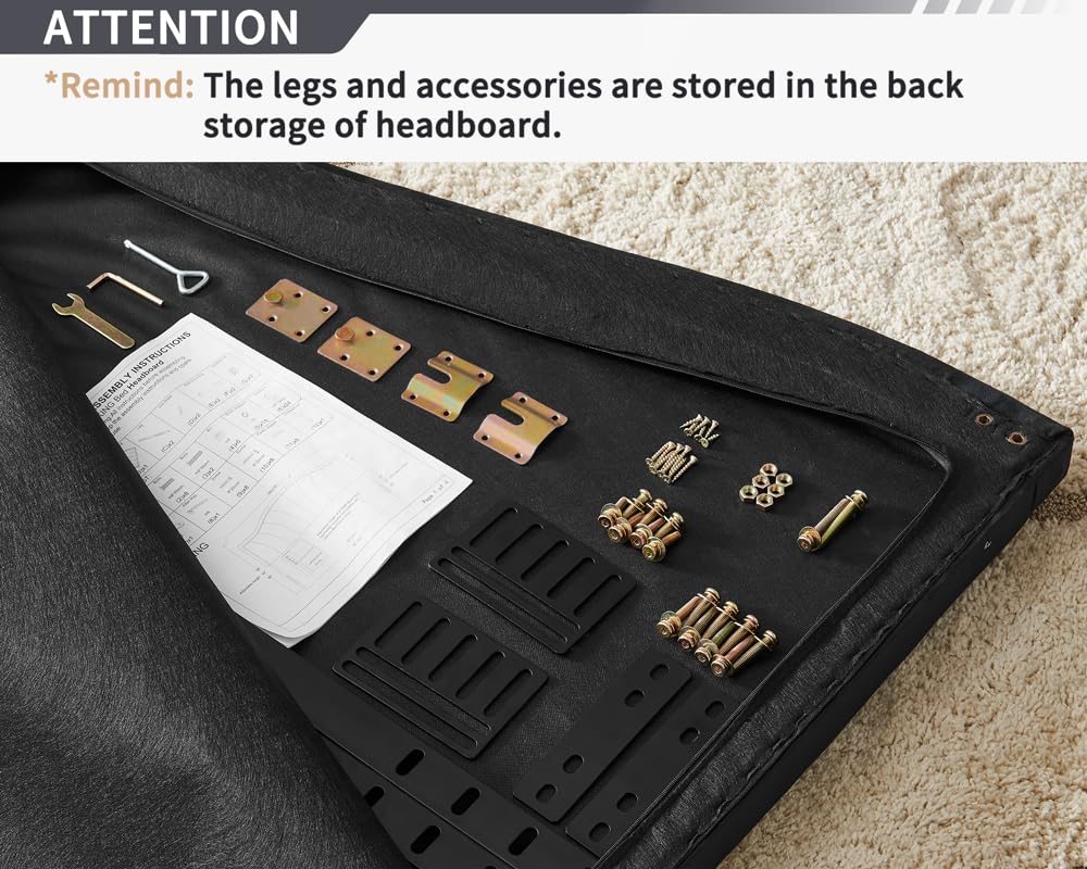 Beyetsea King Headboard Only, Upholstered Head Board King/California King Size, Velvet Headboards for Adjustable Bed Wall Mounted&Bed Frame Mount, Modern Vertical Channel Design Bed Headboard, Black